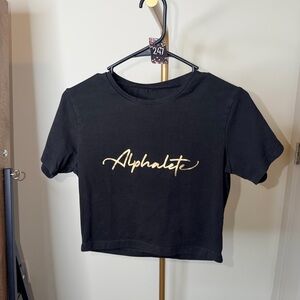 247. Alphalete Black Shirt with Gold Print